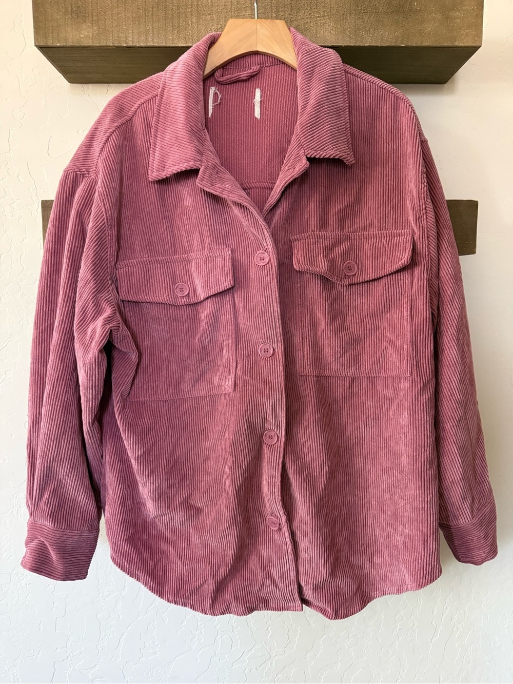 Small shop|Corduroy Shacket in Dusty Rose/blush pink•boxy oversized fit•••MED